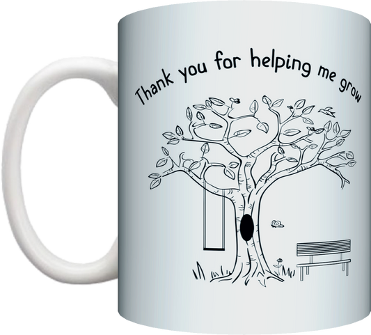 Thank You For Helping Me Grow Teacher Coffee Mug Gift Present End Of School Year Gift - fair-dinkum-gifts