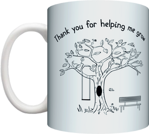 Thank You For Helping Me Grow Teacher Coffee Mug Gift Present End Of School Year Gift - fair-dinkum-gifts