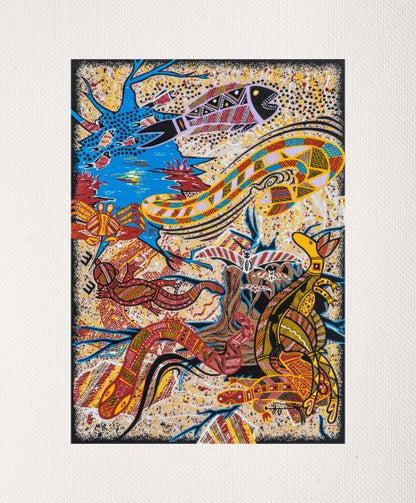 Bulurru Aboriginal Art Canvas Print Unstretched - Turn Of Nature By Lionel Doyle