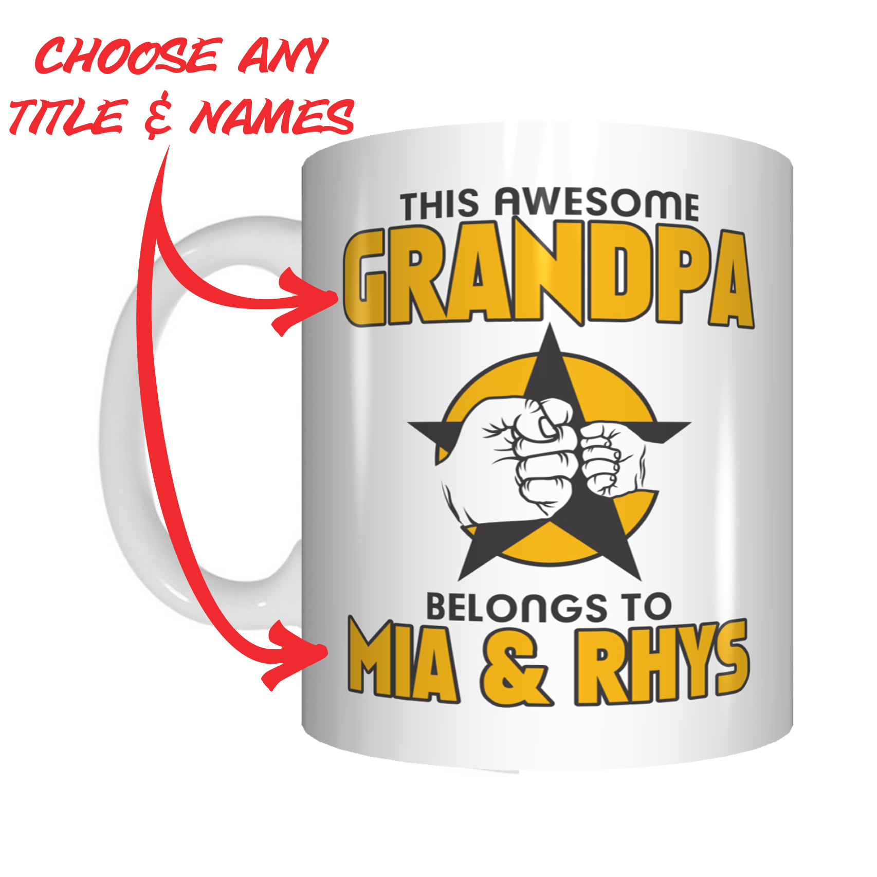 This Awesome Grandpa Belongs To Personalised Name Mug Gift For Grandfather Pop Nonno Pappou FDG07-92-26047 - fair-dinkum-gifts