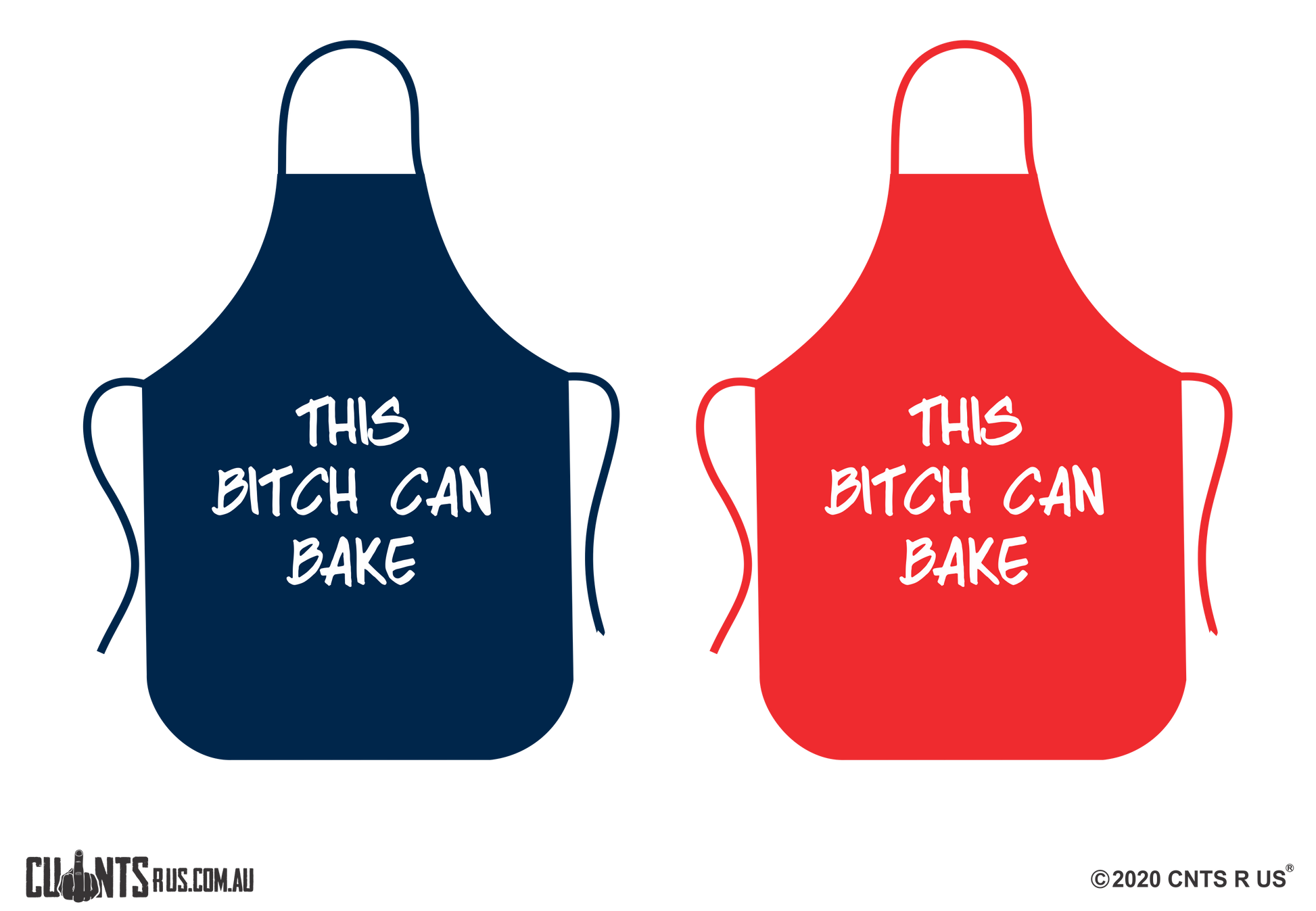 This Bitch Can Bake Apron - Choose From Red or Navy Blue CRU06-01-28010 - fair-dinkum-gifts
