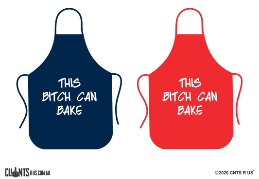 This Bitch Can Bake Apron - Choose From Red or Navy Blue CRU06-01-28010 - fair-dinkum-gifts
