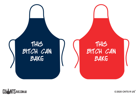 This Bitch Can Bake Apron - Choose From Red or Navy Blue CRU06-01-28010 - fair-dinkum-gifts