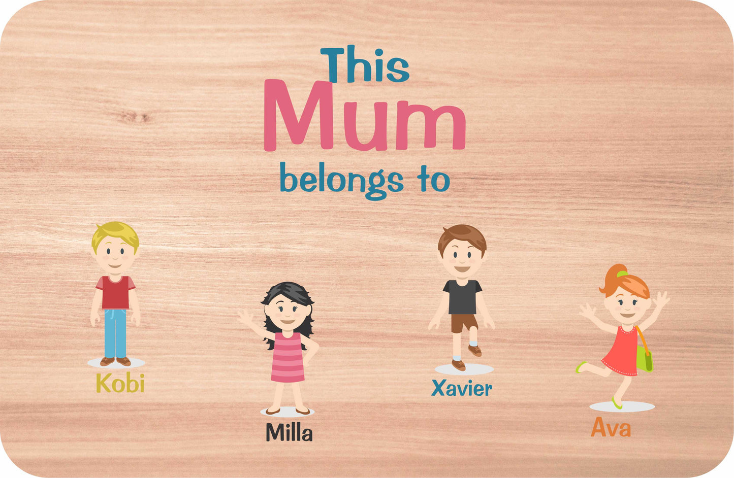Mum Wooden Sign With Personalised Names