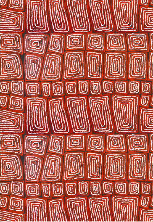 Gari Dari Microfibre Teatowel - Thomas Tjapaltjarri (Red)