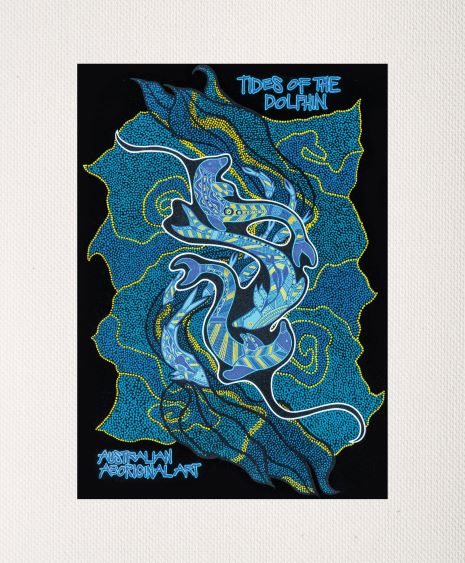 Bulurru Aboriginal Art Canvas Print Unstretched - Tides Of The Dolphin By Lionel Doyle