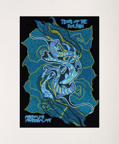 Bulurru Aboriginal Art Canvas Print Unstretched - Tides Of The Dolphin By Lionel Doyle