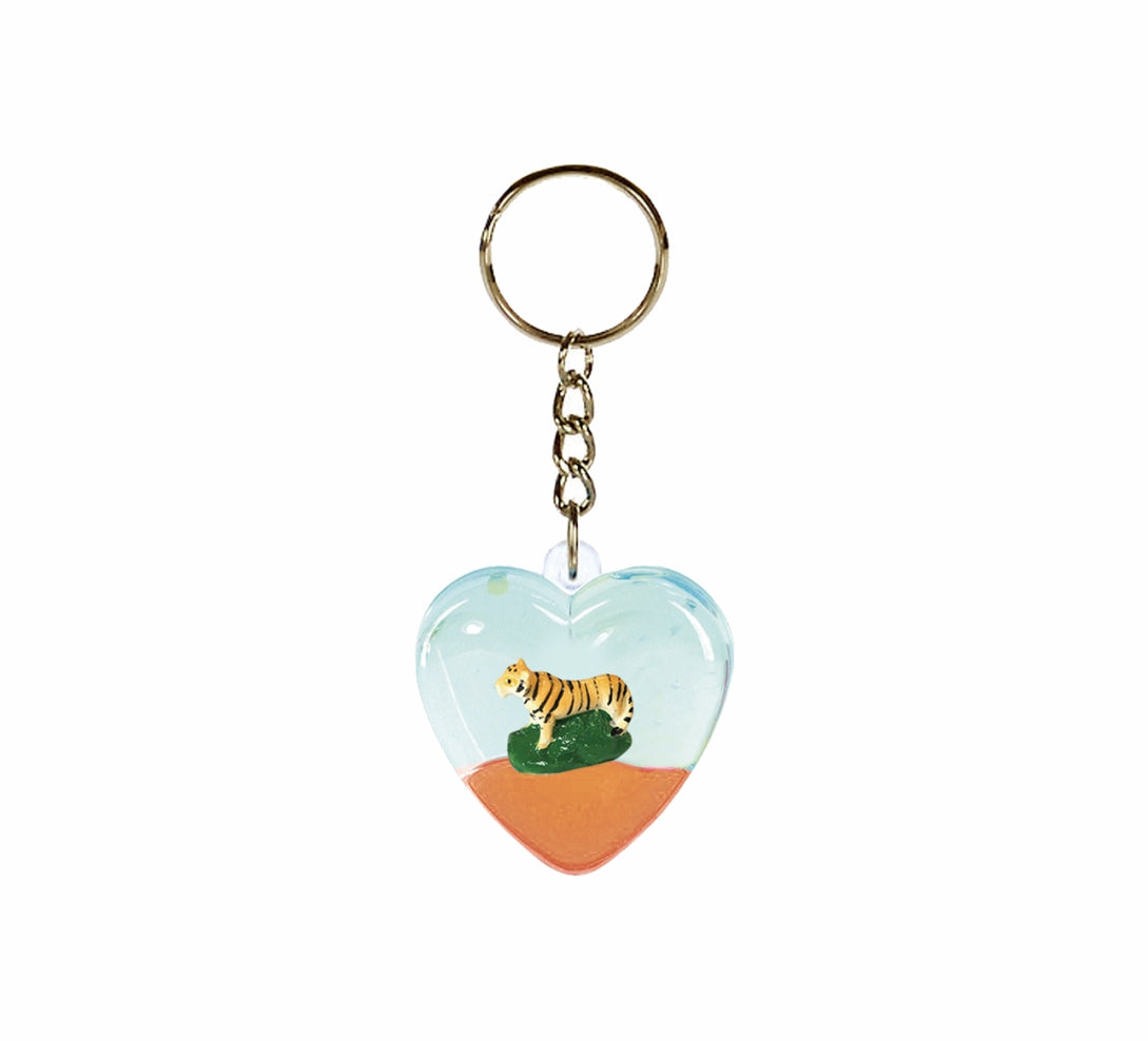 Oily Heart Key Rings Aussie Gifts Souvenirs Coloured Liquid with Floaters Love Heart Keyrings - fair-dinkum-gifts