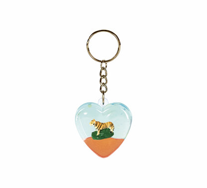 Oily Heart Key Rings Aussie Gifts Souvenirs Coloured Liquid with Floaters Love Heart Keyrings - fair-dinkum-gifts