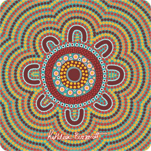 Aboriginal Ceramic Coasters - Set of 4