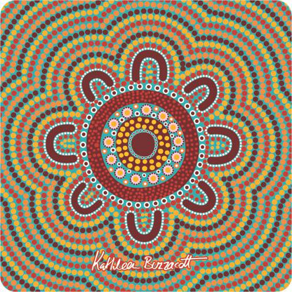 Aboriginal Ceramic Coasters - Set of 4