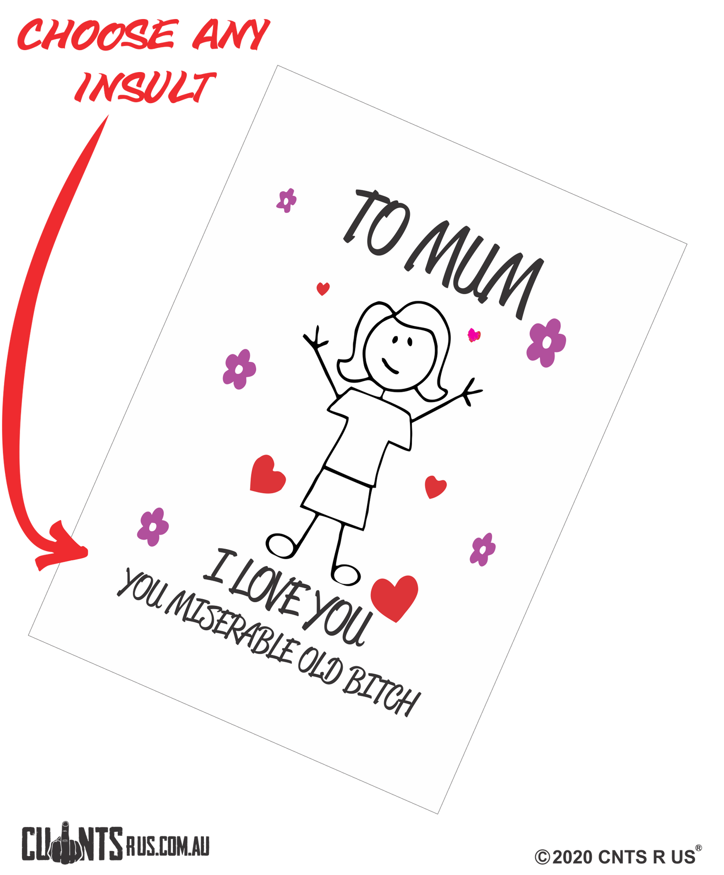 To Mum I Love You Miserable Old Bitch Mother's Day Cotton Teatowel CRU03-03-14016 - Fair Dinkum Gifts