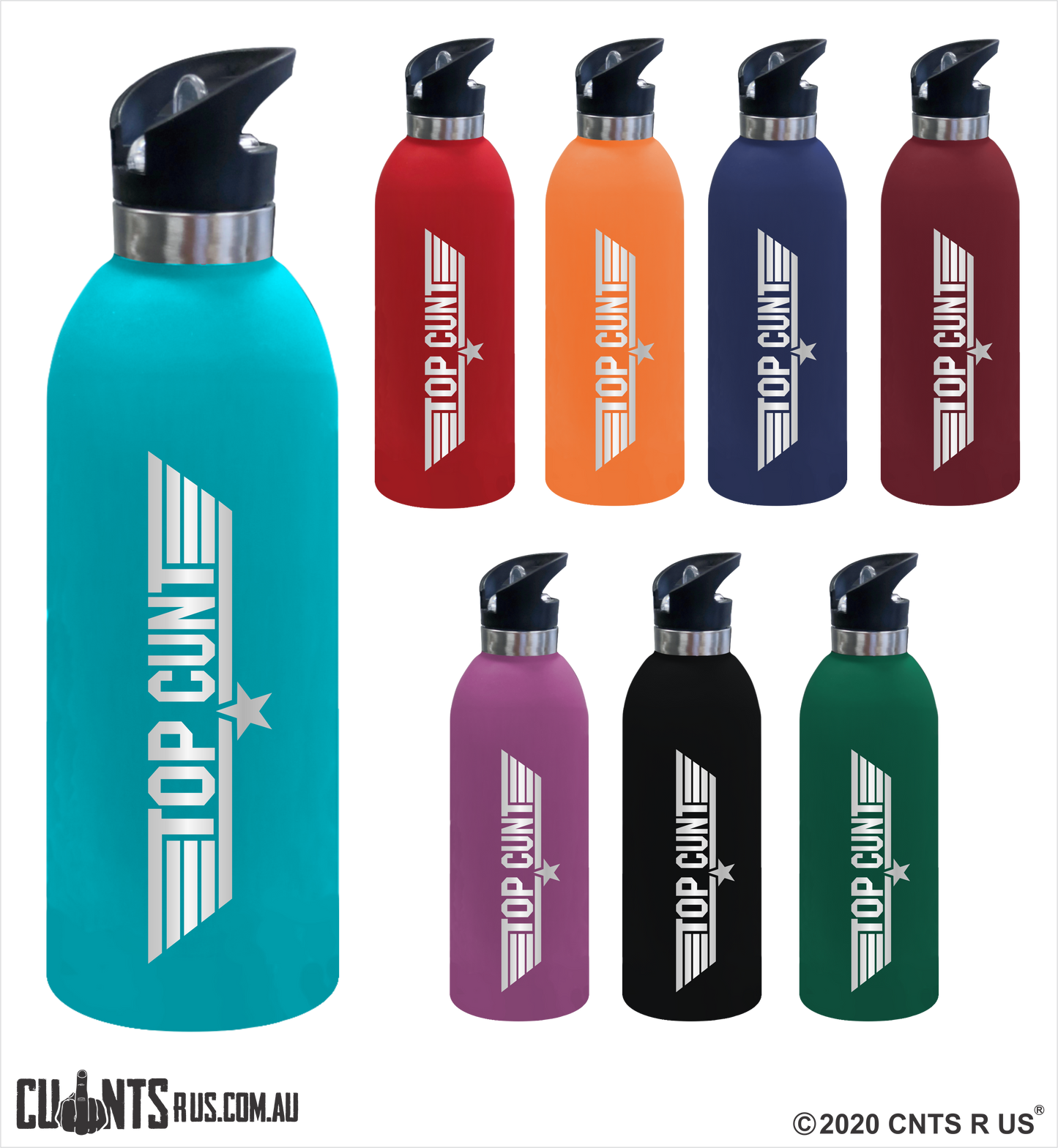 Top Cunt 1 Litre Drink Bottle Laser Engraved Gift - CRU08-68-21000