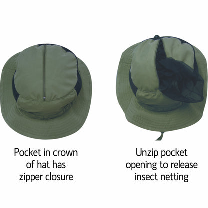 FLYNET BUSH HAT MICROFIBRE LIGHT WEIGHT UNISEX FLY INSECT NET - fair-dinkum-gifts