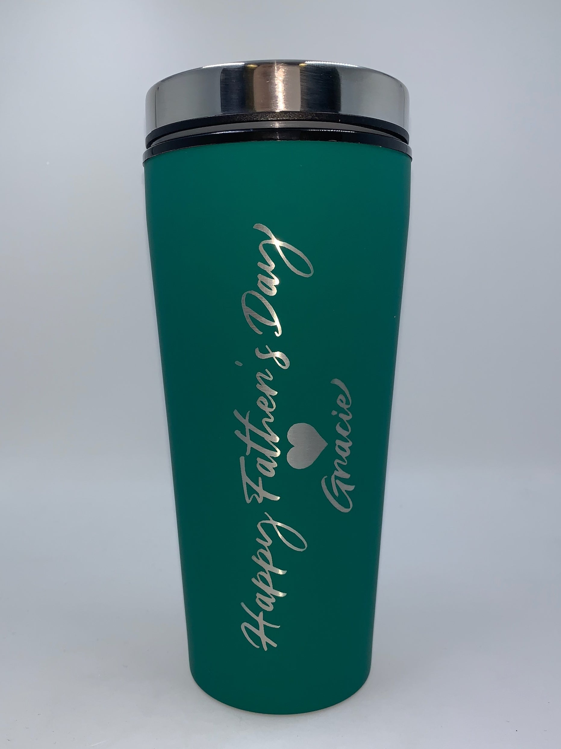 Personalised Rubber Coated Travel Mug LARGE 475ml Gift Cup Choose Your Colour - fair-dinkum-gifts