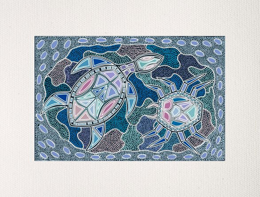 Bulurru Aboriginal Art Canvas Print  Unstretched - Turtle Nesting By Lorni Hyland