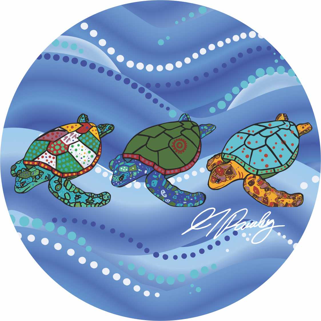 Aboriginal Ceramic Coasters - Set of 4