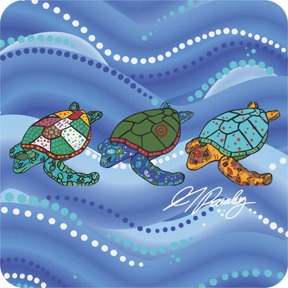 Aboriginal Ceramic Coasters - Set of 4