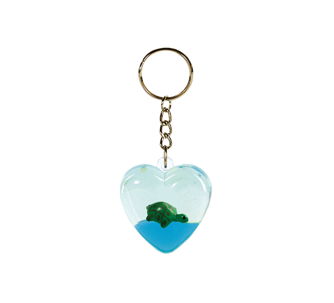 Oily Heart Key Rings Aussie Gifts Souvenirs Coloured Liquid with Floaters Love Heart Keyrings - fair-dinkum-gifts