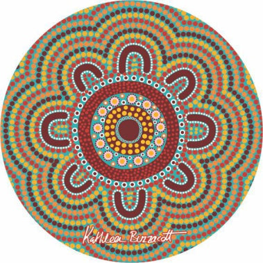 Cork Round Coaster Set with Aboriginal Designs