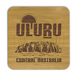 ULURU Bamboo Coasters Eco Friendly Set Of 4 Drink Coasters in Box - fair-dinkum-gifts