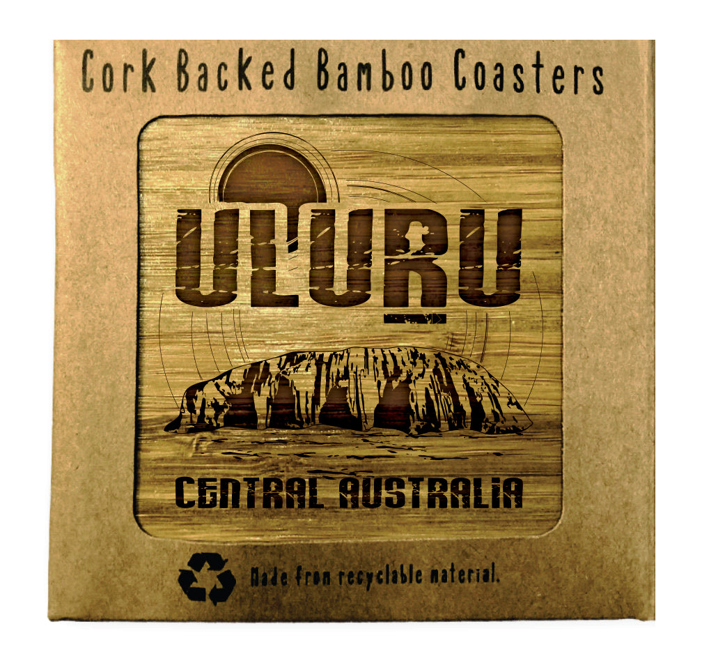 ULURU Bamboo Coasters Eco Friendly Set Of 4 Drink Coasters in Box - fair-dinkum-gifts