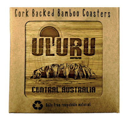 ULURU Bamboo Coasters Eco Friendly Set Of 4 Drink Coasters in Box - fair-dinkum-gifts
