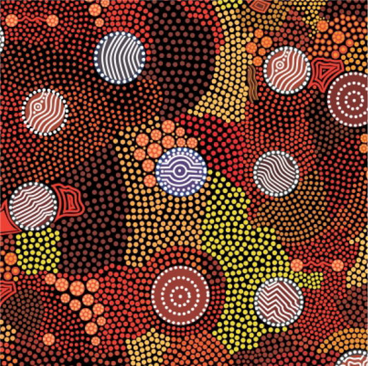 Upper Bullawa Aboriginal Pattern COTTON Fabric Per Metre