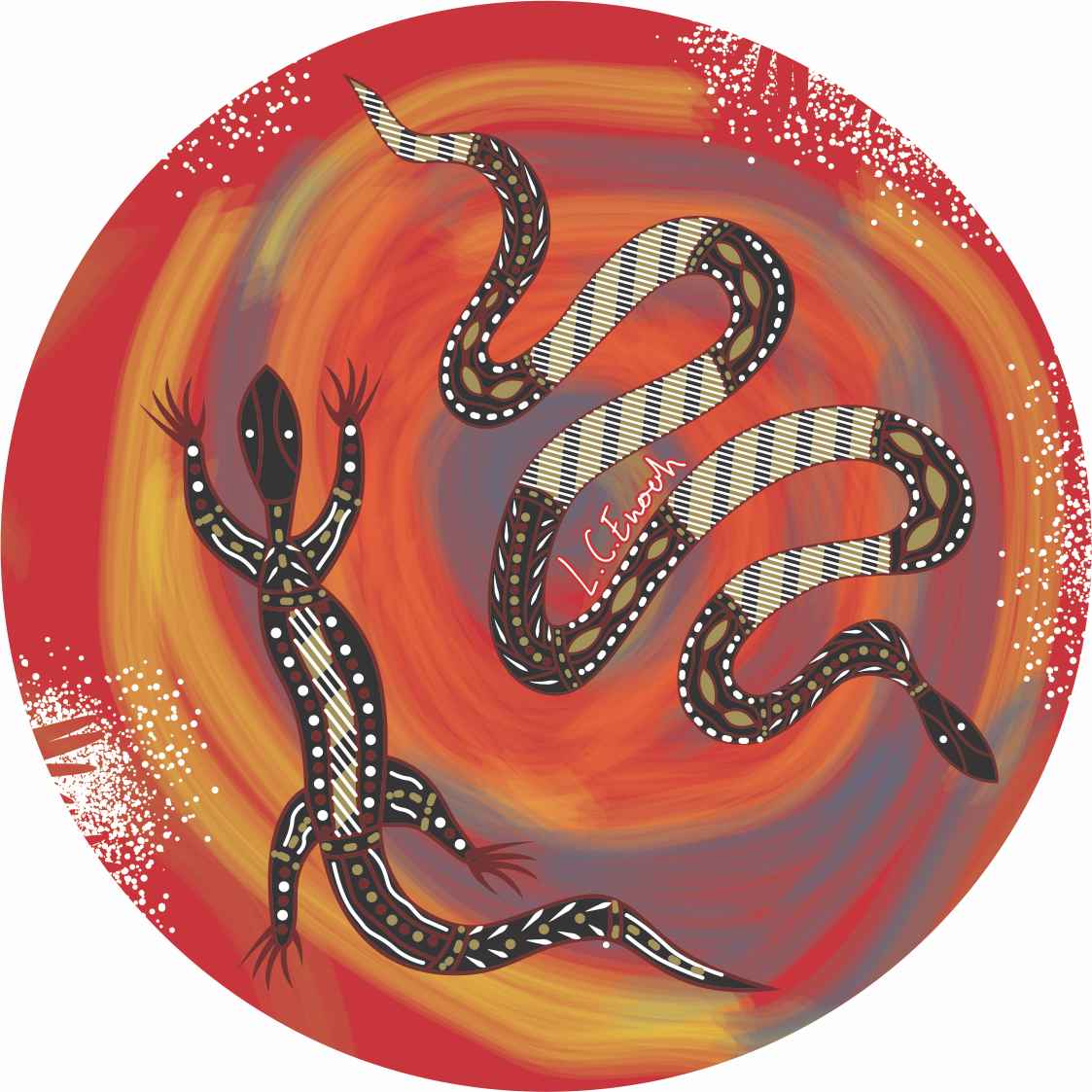 Aboriginal Ceramic Coasters - Set of 4