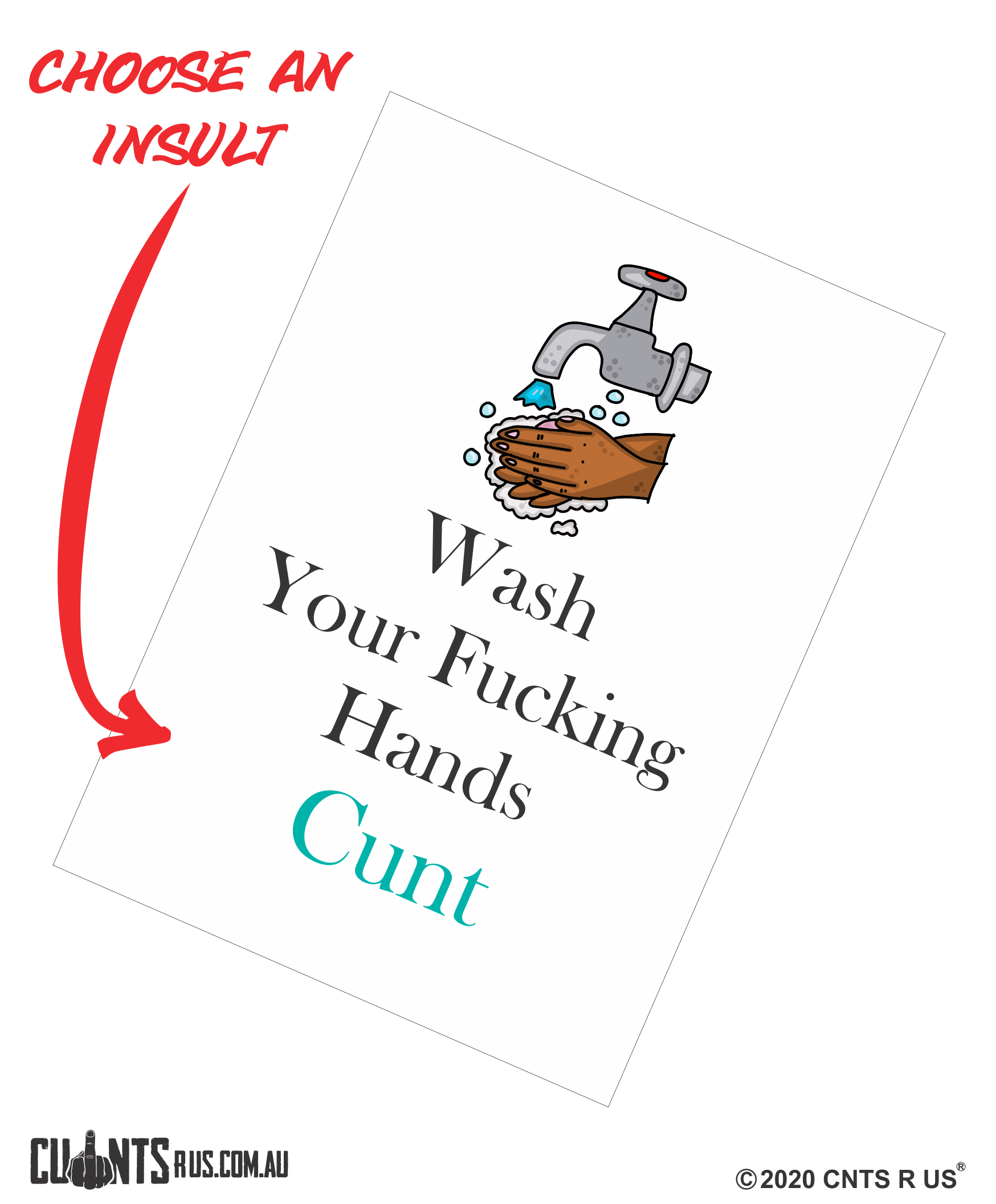 Wash Your Fucking Hands Cunt Cotton Teatowel CRU03-03-14009 - Fair Dinkum Gifts