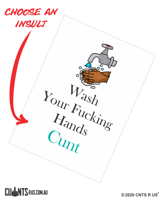 Wash Your Fucking Hands Cunt Cotton Teatowel CRU03-03-14009 - Fair Dinkum Gifts