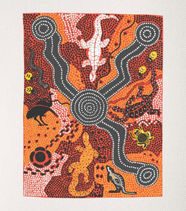 Bulurru Aboriginal Art Canvas Print  Unstretched - Waterhole Dreaming By Linda Brown Nabanunga