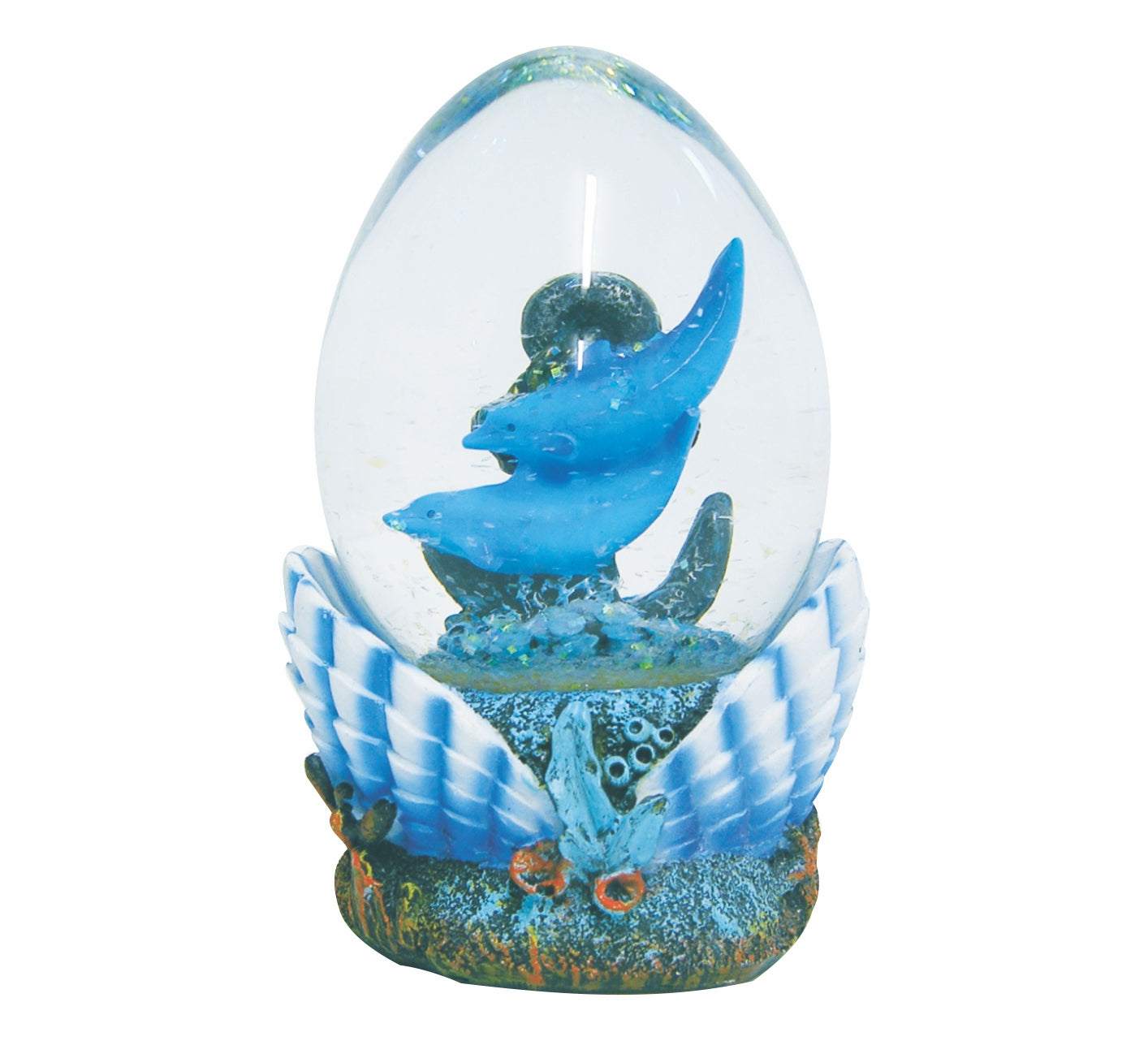 65mm Dolphin Water Egg Glitter Globes Dolphins Desk Accessories Gifts Waterballs Eggs - fair-dinkum-gifts