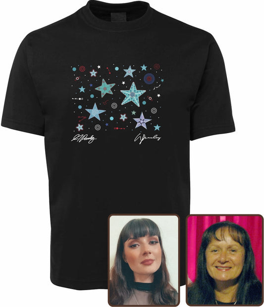 T Shirt ADULT Regular Fit - Wendy and Alisha Pawley, Dreamtime Stars Design