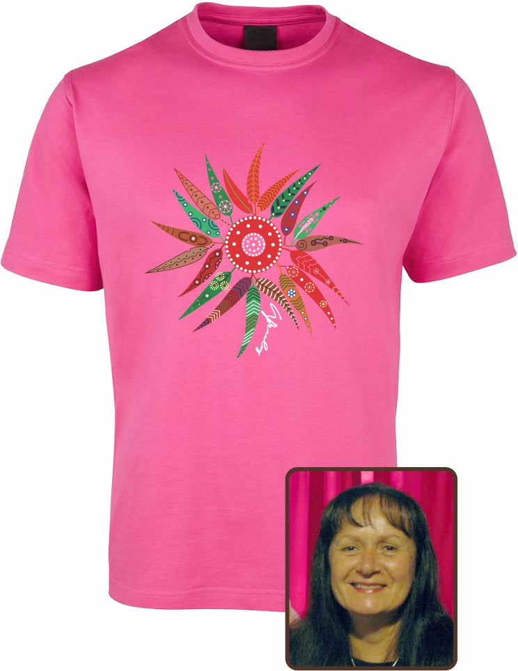 T Shirt ADULT Regular Fit - Wendy Pawley, Gum Leaves Design