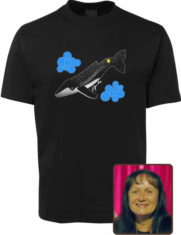 T Shirt ADULT Regular Fit - Wendy Pawley, Whale and Moon Design