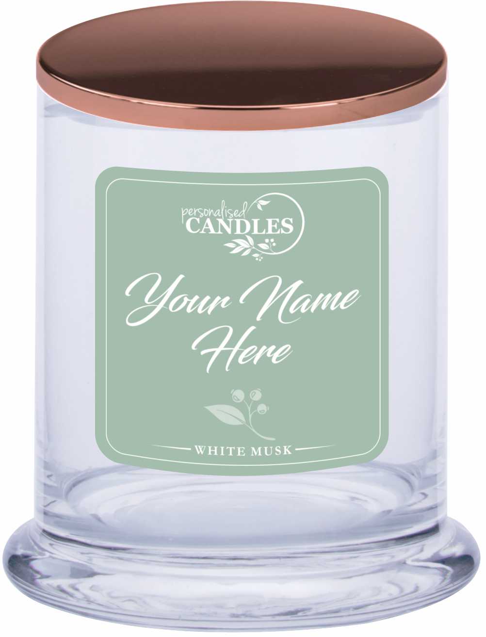 Personalised Scented Candle Gift Coloured Labels Customise Your Text