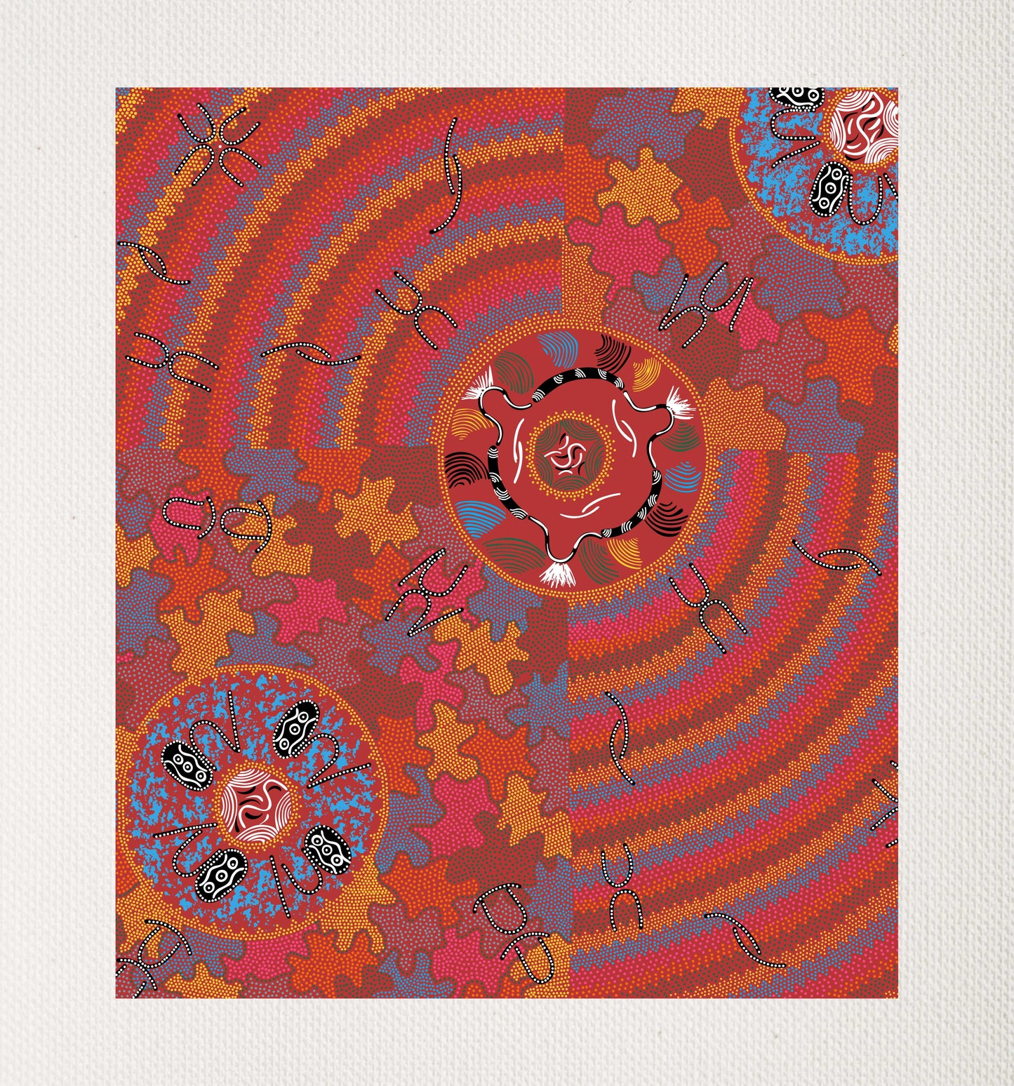 Bulurru Aboriginal Art Canvas Print Unstretched - Women's Corroboree By Nancy Campbell Napanangka