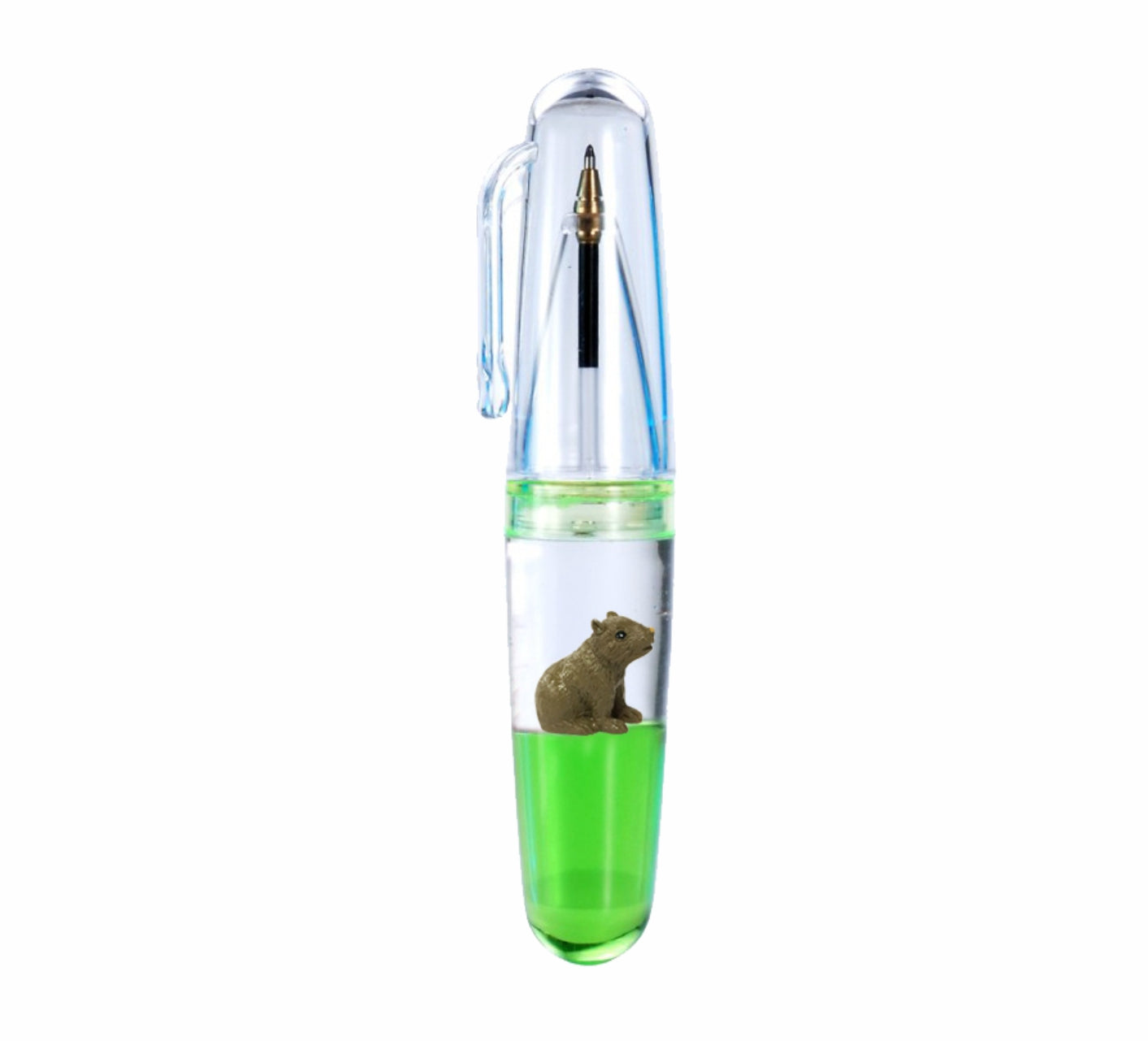 Oily Bullet Novelty Pens with Floating Animals Inside - 12 to choose from - fair-dinkum-gifts