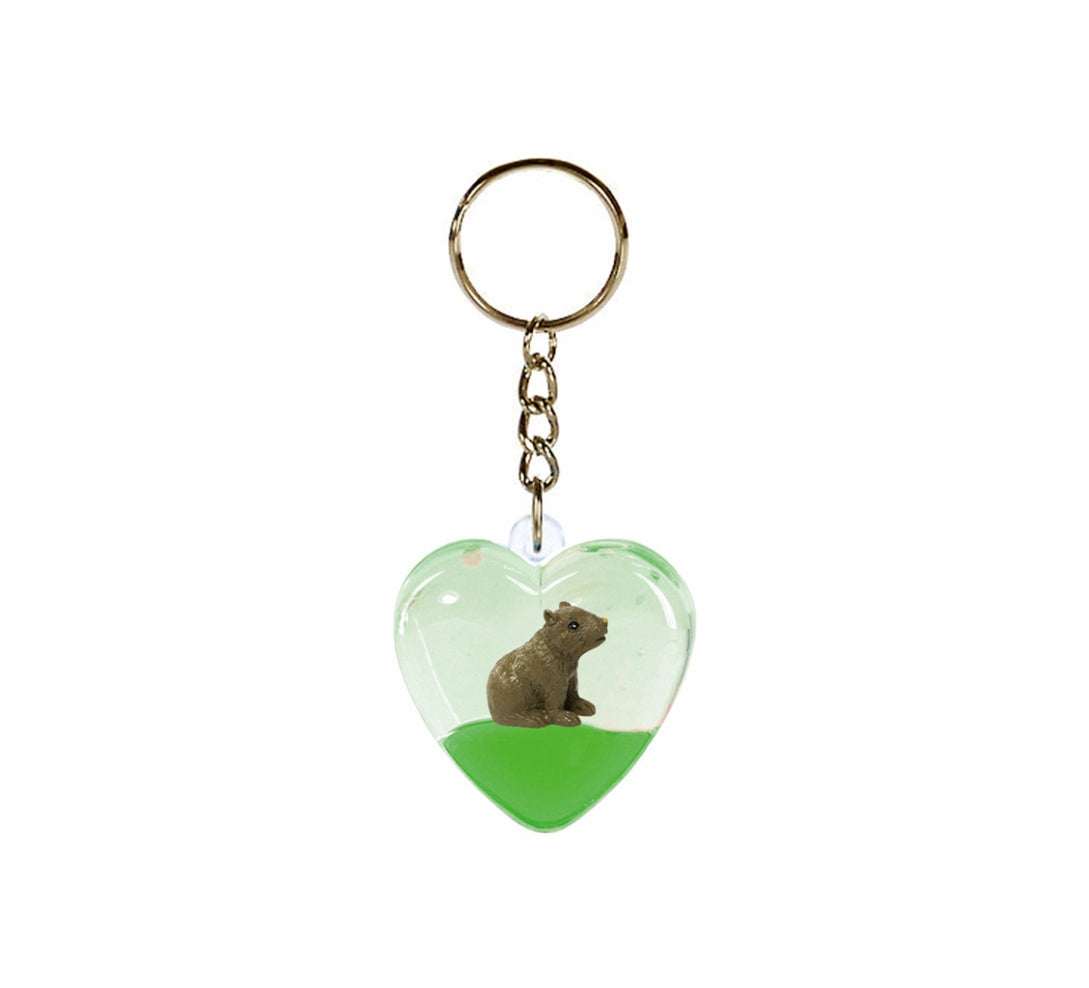 Oily Heart Key Rings Aussie Gifts Souvenirs Coloured Liquid with Floaters Love Heart Keyrings - fair-dinkum-gifts