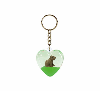 Oily Heart Key Rings Aussie Gifts Souvenirs Coloured Liquid with Floaters Love Heart Keyrings - fair-dinkum-gifts