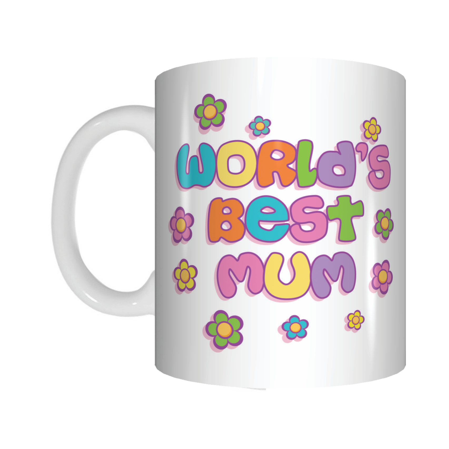 World's Best Mum Coffee Mug Mothers Day GIFT Colourful Flowers - fair-dinkum-gifts