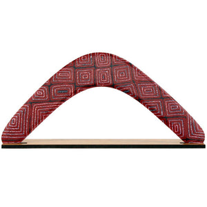 Environmentally friendly Boomerang with authentic Australian art 