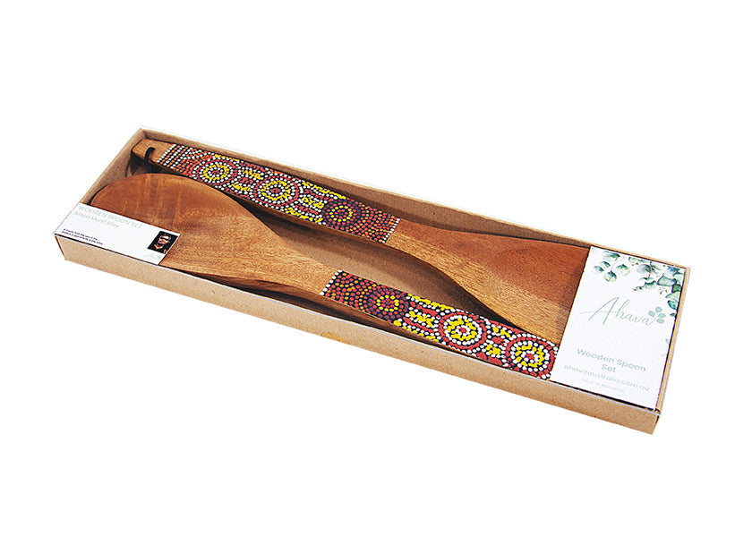 Wooden Spoon Set - Alison Munti Riley (Yellow/Red)
