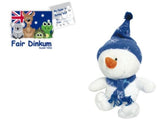 Barney Boof Snowman Plush Toy 27cm With Scarf