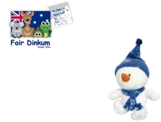 Barry Boof Snowman Plush Toy 10cm With Scarf