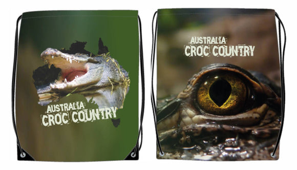 Nylon Drawstring BackPack Bag Croc Country Australia