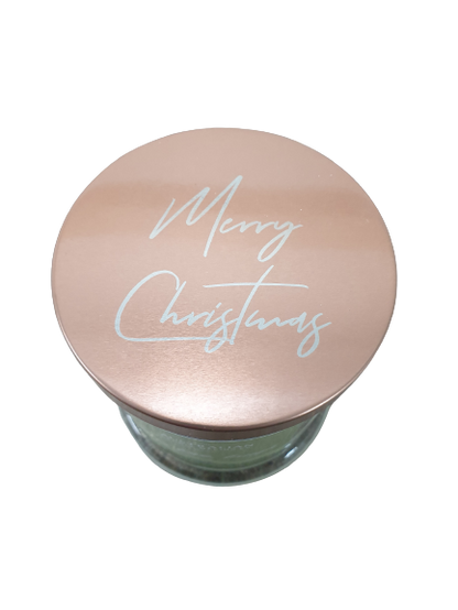 Merry Christmas Personalised Scented Candle Gift With Laser Engraved Lid