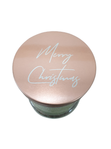 Merry Christmas Personalised Scented Candle Gift With Laser Engraved Lid
