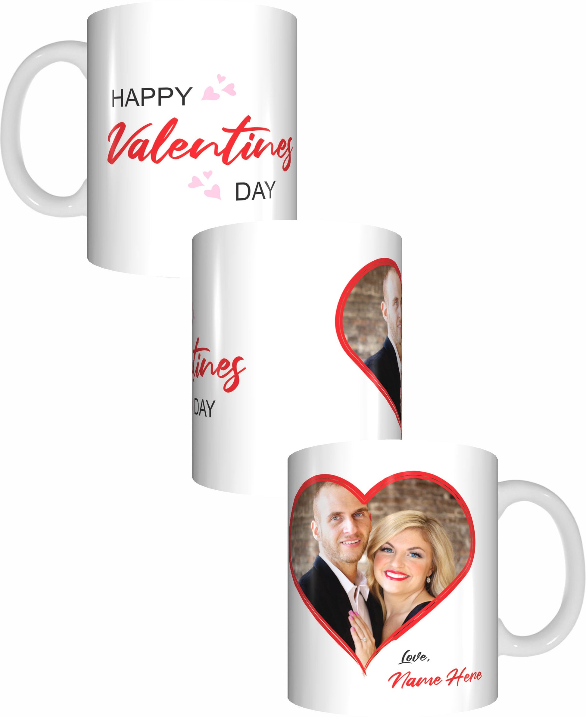 Photo Love Heart Happy Valentines Day Personalised Name Coffee Mug Gift Romantic Novelty Present - fair-dinkum-gifts